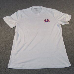 True Religion Men’s Graphic Tee – Size 2XL – Red & Blue Logo Graphic on White